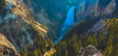 Picturesque Artist Point in the majestic Grand Canyon of the Yellowstone.