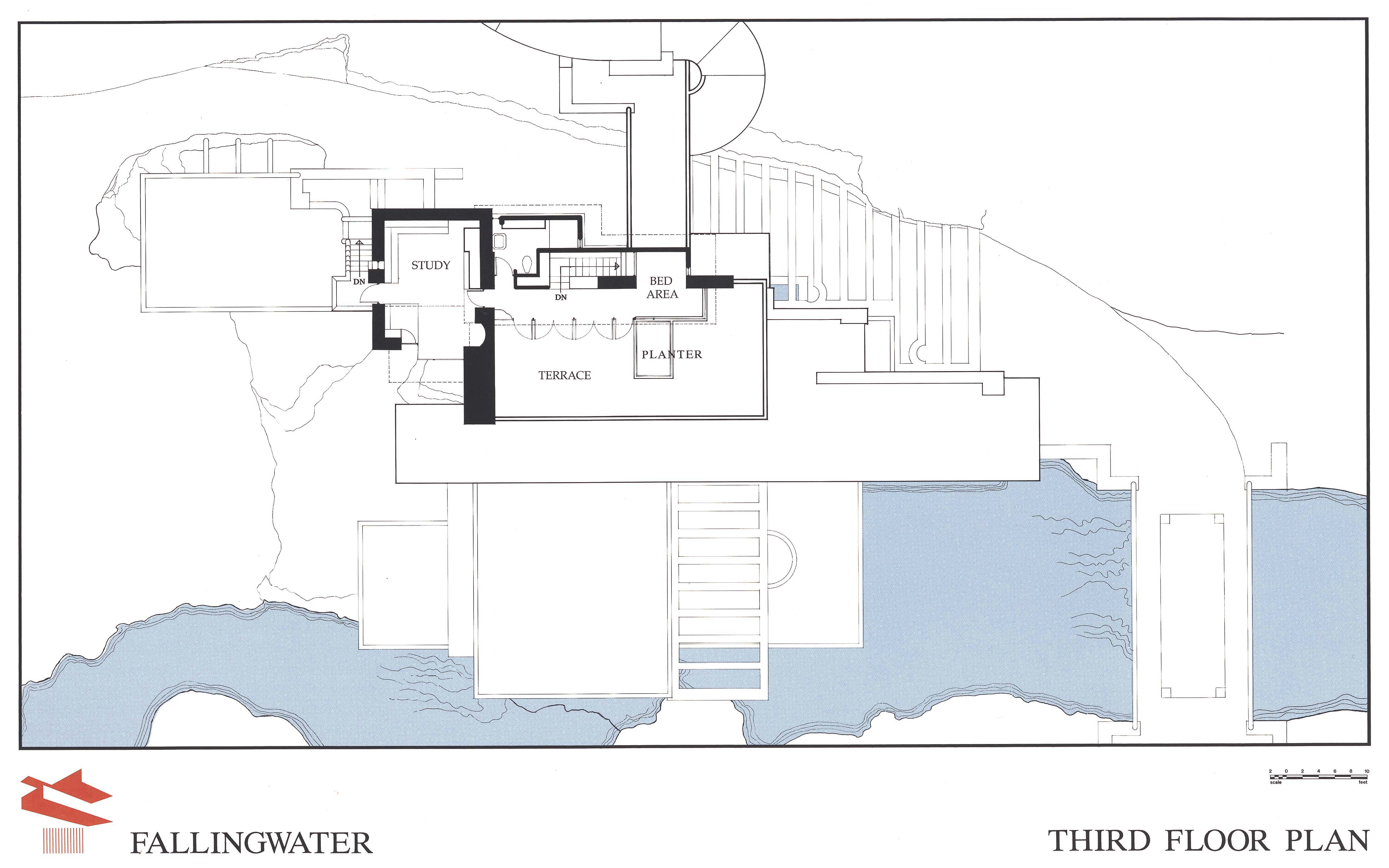 Floor Plan Falling Water House - Krzysztof Vinson