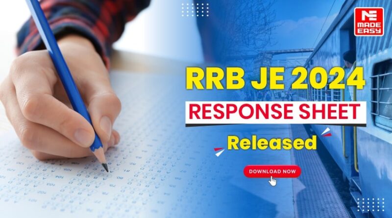 RRB JE 2024 Response Sheet Released