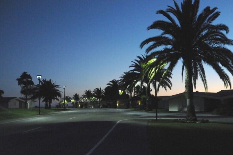 Naval station rota at night