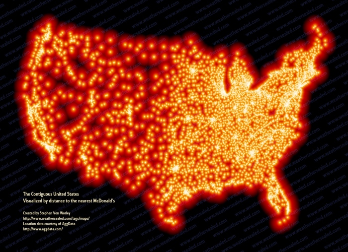 Carte des McDonald's aux USA - Narcissique Blog