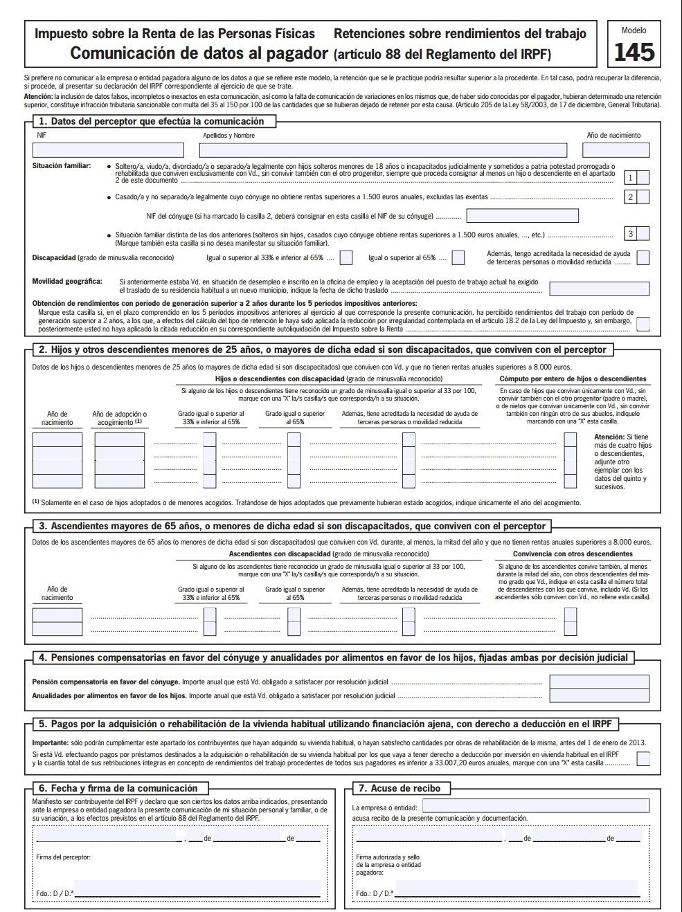 Modelo 145: qué es y cómo rellenarlo - Blog de Nova Consulting