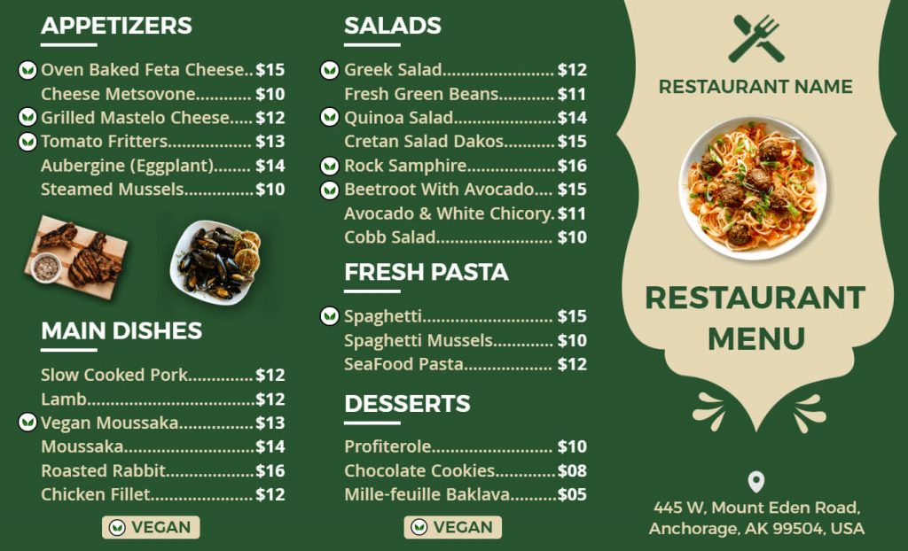 Fresh and Vibrant Menu