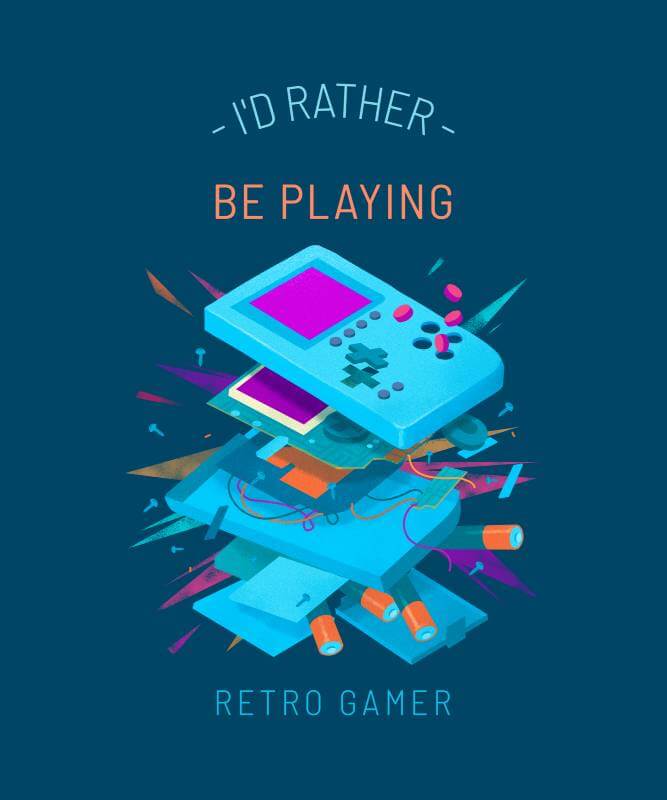 T Shirt Design Template Featuring A Deconstructed Gaming Device