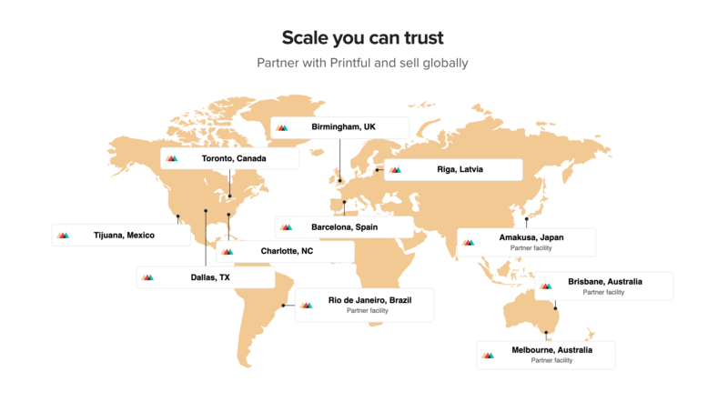 Printful Shipping Areas