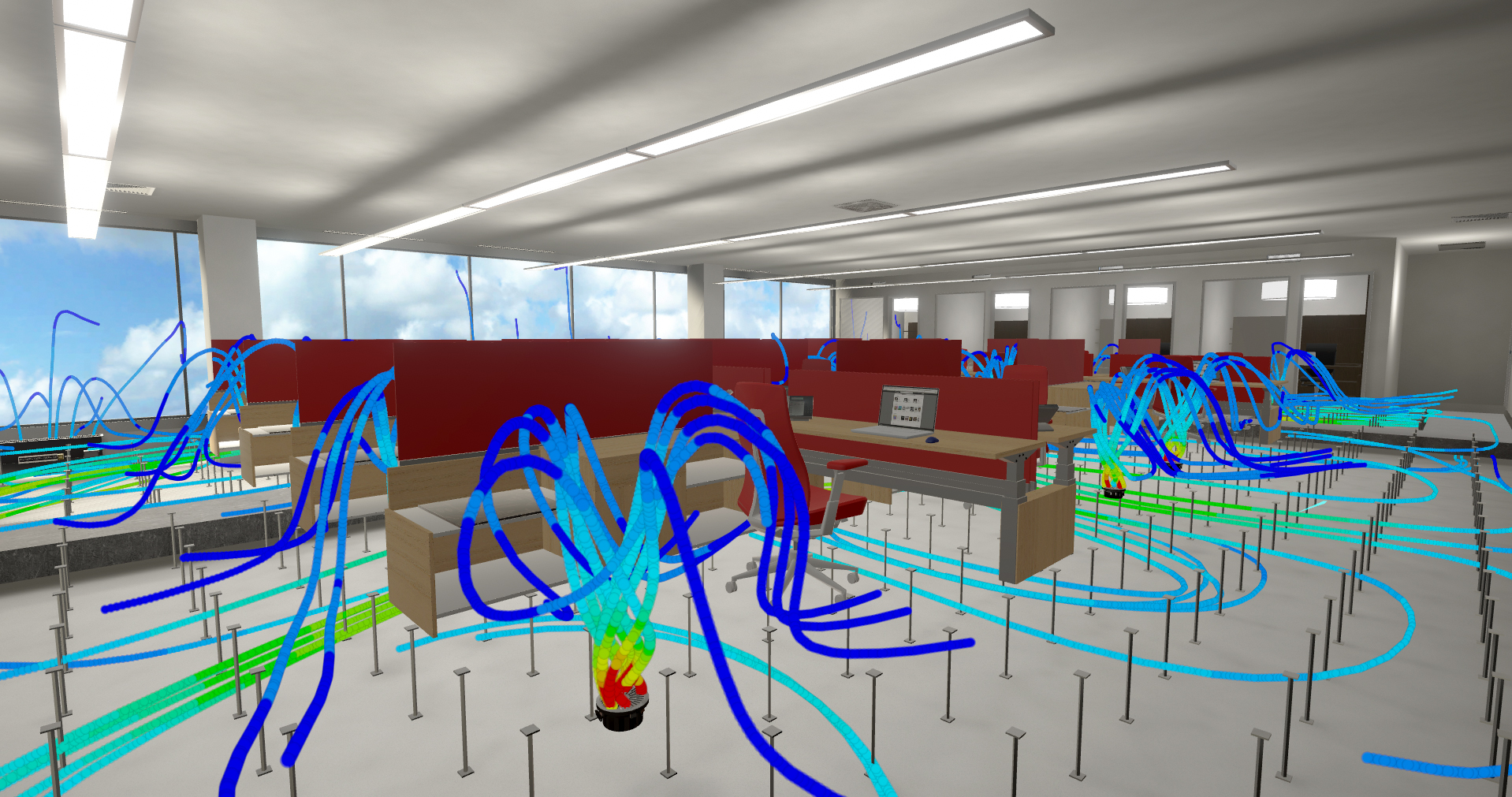 Computation fluid dynamics of Office underfloor HVAC