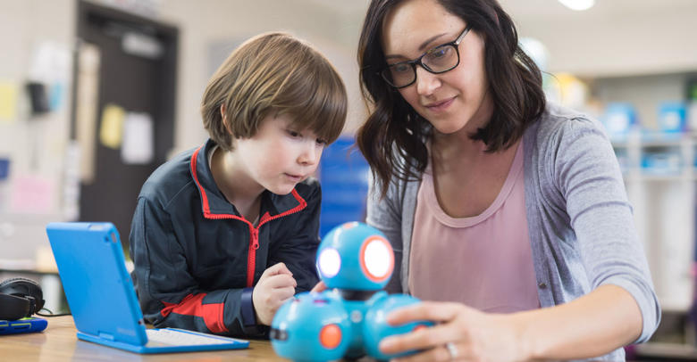 early childhood STEAM teacher and student interaction