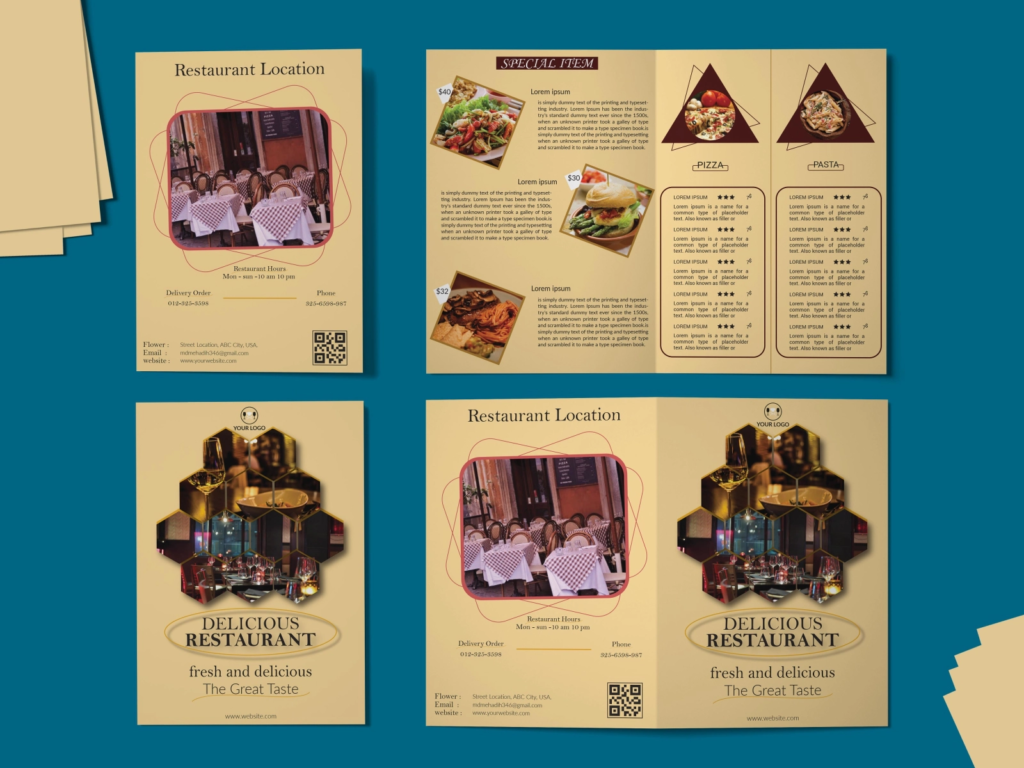 Example of a restaurant brochure