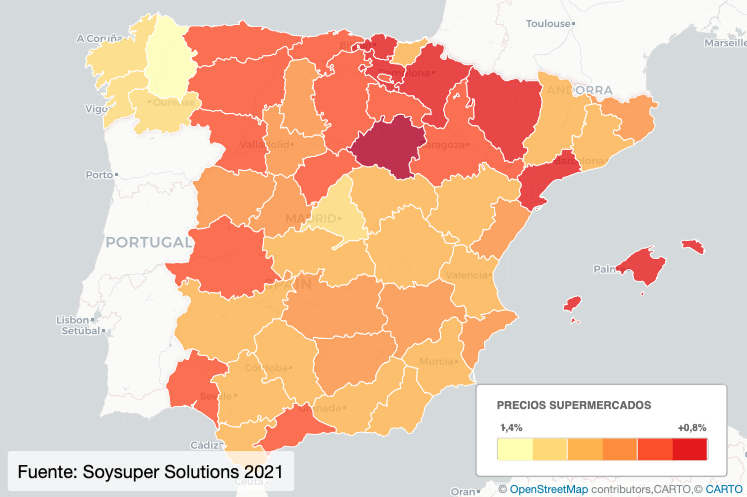 VIII Barómetro de precios regionales de supermercados 2021