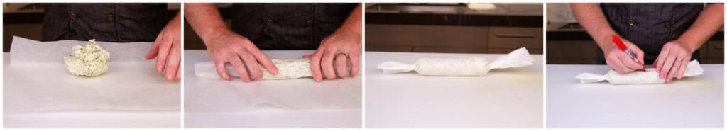 Wrap the butter in a cylinder of parchment paper