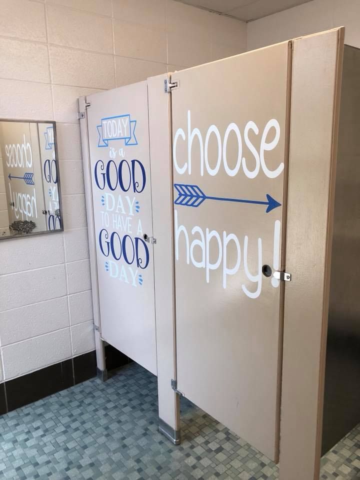 Transforming School Restrooms with Positive School Wall Decor Using Simple Stencil School Restroom Decals