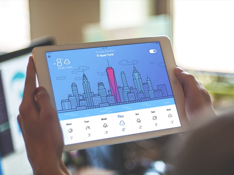weather app design UI