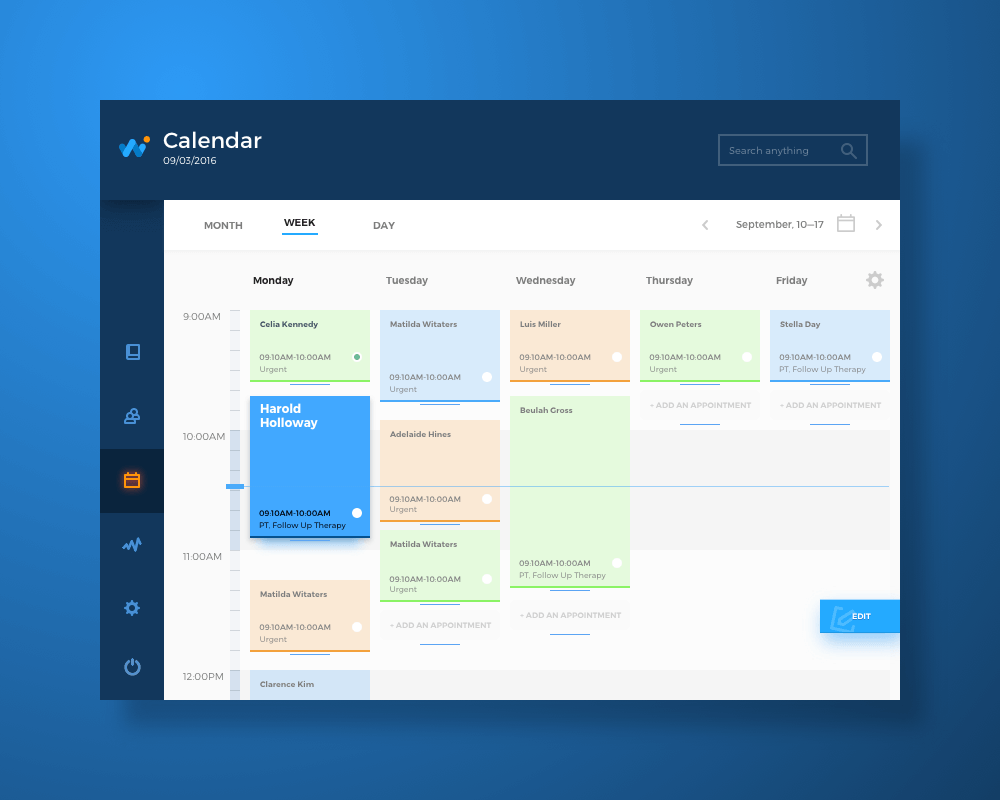 healthcare app-calendar-tubik