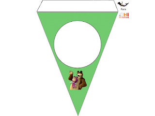 Masha and the Bear Free Printable Bunting.