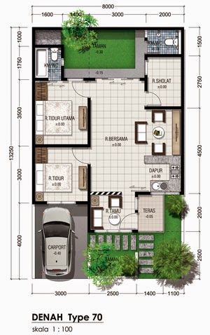  Denah  Rumah  8x15  3  Kamar  Tidur  DESAIN RUMAH  MINIMALIS