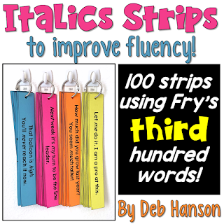 Italics Strips to promote reading fluency! This resource features 100 words from Fry's common word list.