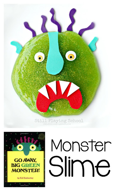 Go Away, Big Green Monster Slime recipe for story retelling for kids