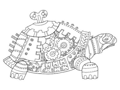 Turtle-steampunk-tattoo-stencil