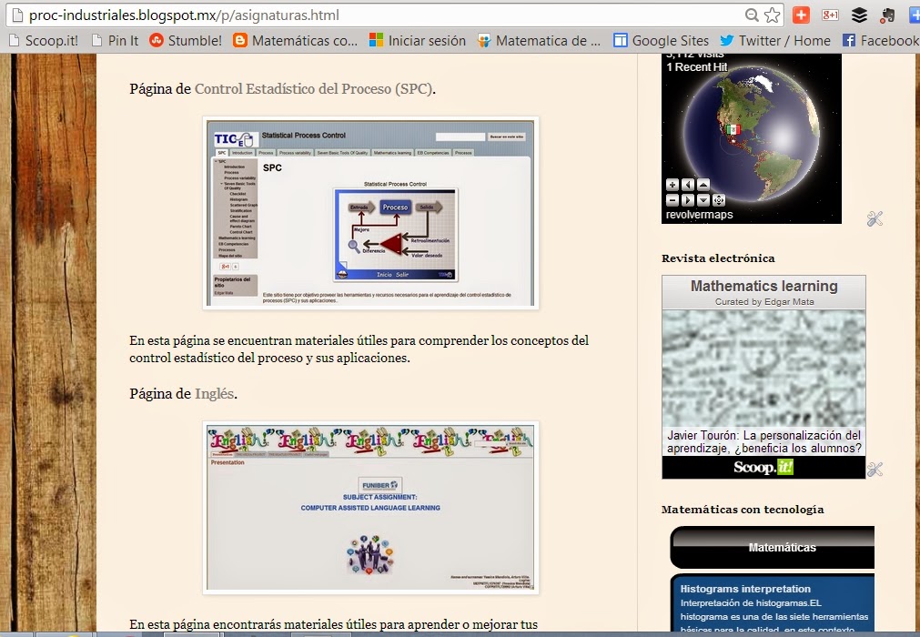  Web pages for complementary resources to different university subjects.