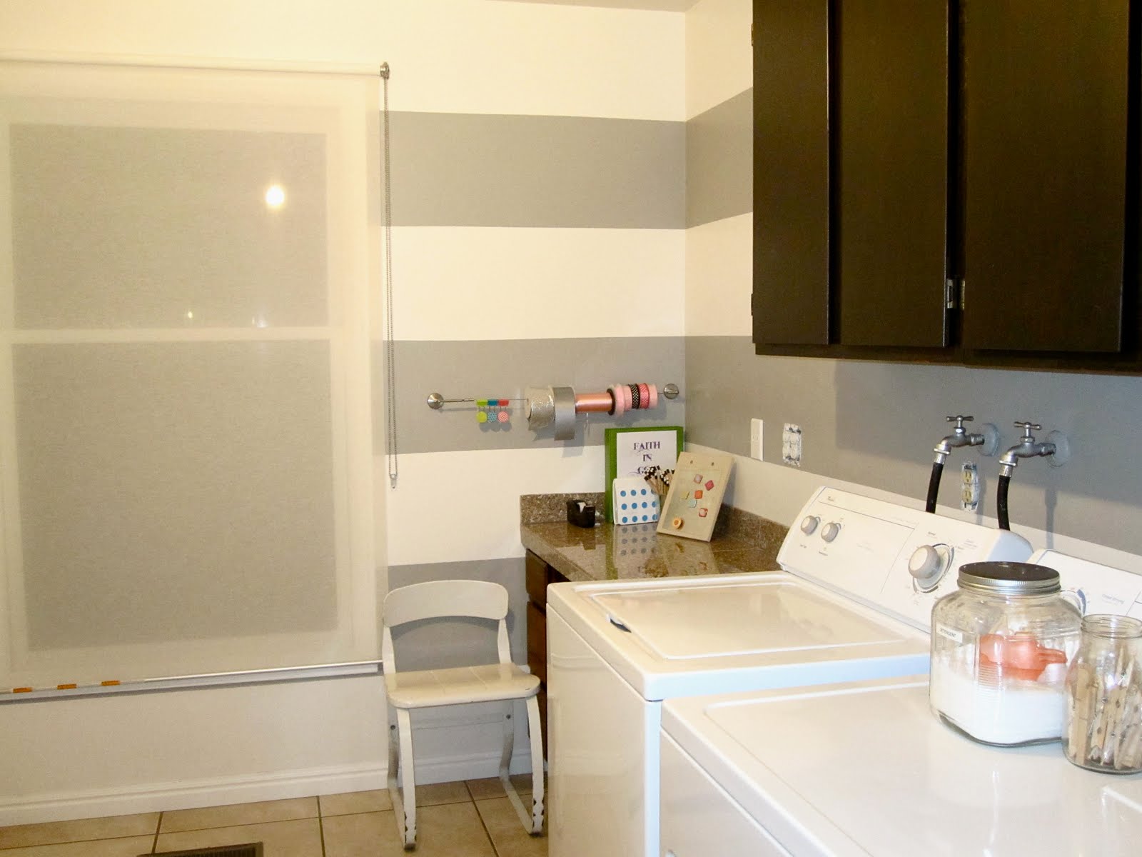 Bird and Berry: Laundry Room Makeover - How to Paint Stripes