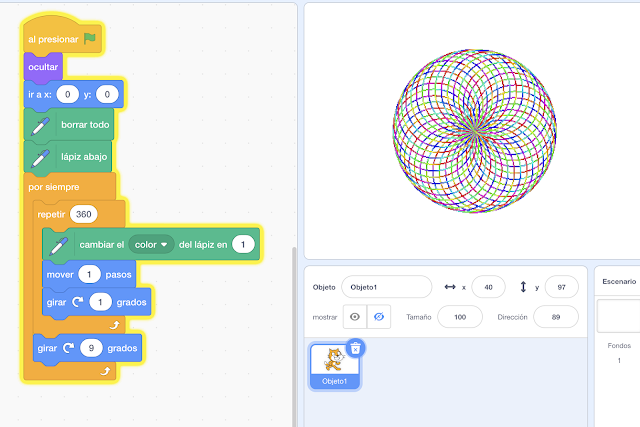 Trazado Geométrico creado con Scratch