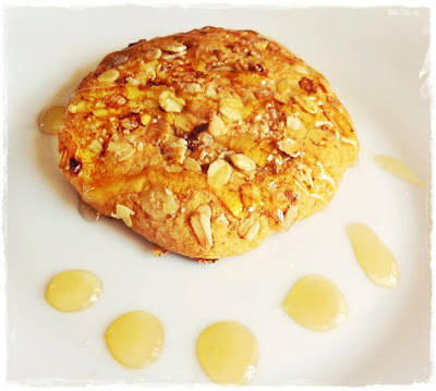 honey drizzled granola cookie for breakfaste