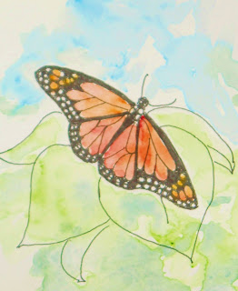 An illustration of a butterfly for a drawing lesson