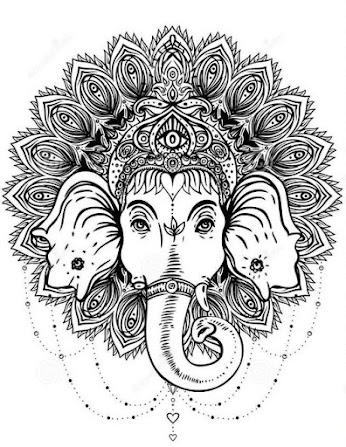 Hindu-Lord-Ganesha-with-Mandala-Pattern-Tattoo-Design