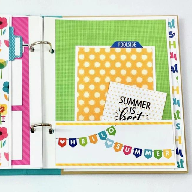 Summer Fun Scrapbook Album page for swimming in the pool