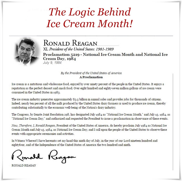 Ronald Reagan Ice Cream Month