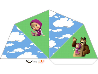 Masha and the Bear Free Printable Cones.