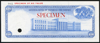 100 Trinidadian Dollars banknotes paper money currency