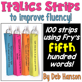 Italics Strips to promote reading fluency! This resource features 100 words from Fry's common word list.