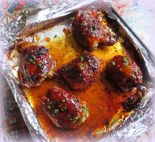 Sticky BBQ Chicken Thighs