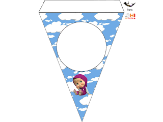 Masha and the Bear Free Printable Bunting.