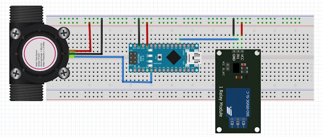 gambar wiring arduino nano dengan waterflowmeter