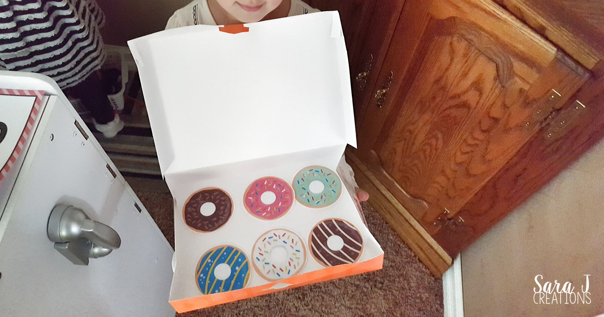 Donut and coffee shop dramatic play area is so cute for preschool!