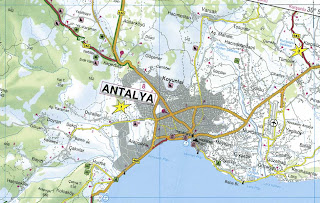 Map of Antalya, Turkey