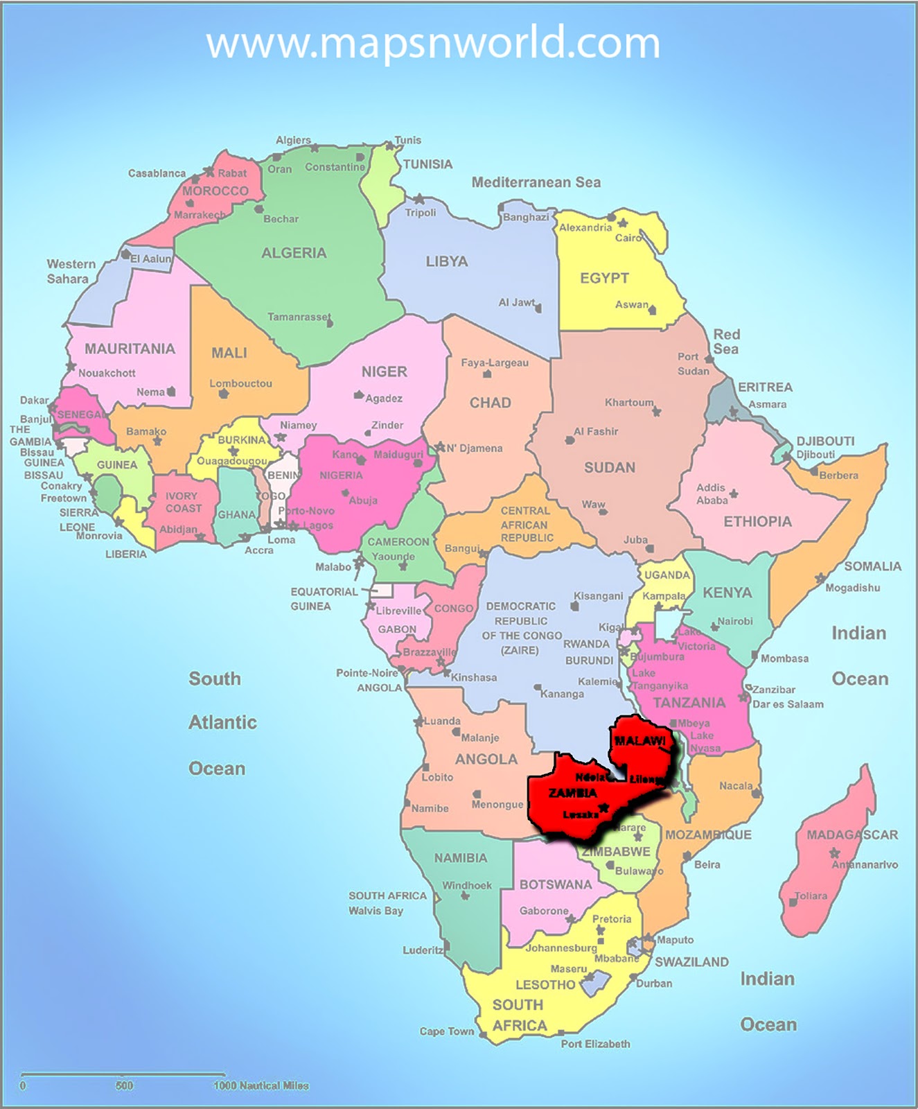 zambia on map of africa Map Of Africa Zambia Map Of Africa zambia on map of africa