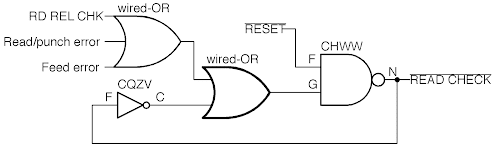 The read check latch circuit redrawn with modern symbols. 