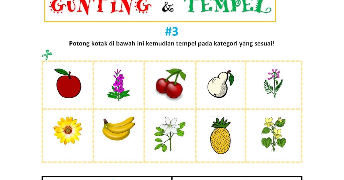  Gambar  Menggunting Dan Menempel  Untuk Anak  Tk Tempat 