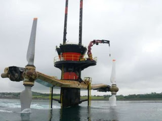 Propeller turbine installation in marine