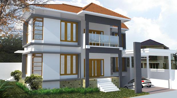 gambar rumah hook 2 lantai minimalis