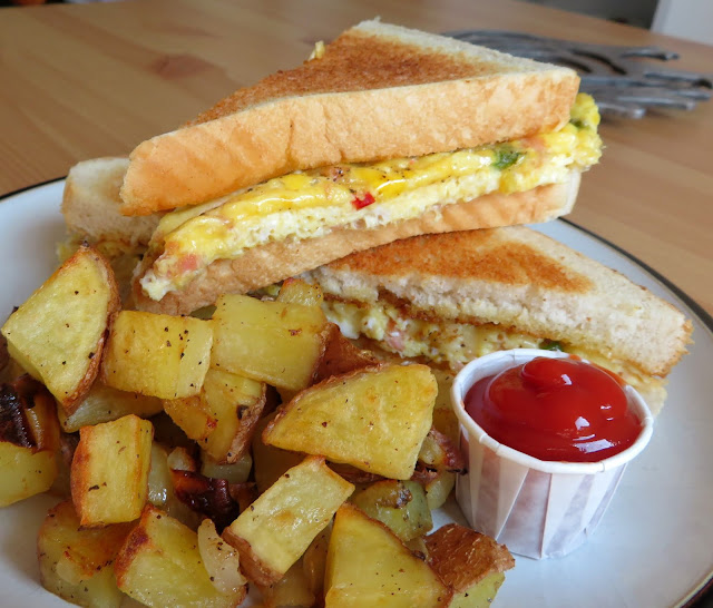 Baked Western Sandwich with Oven Hash Browns