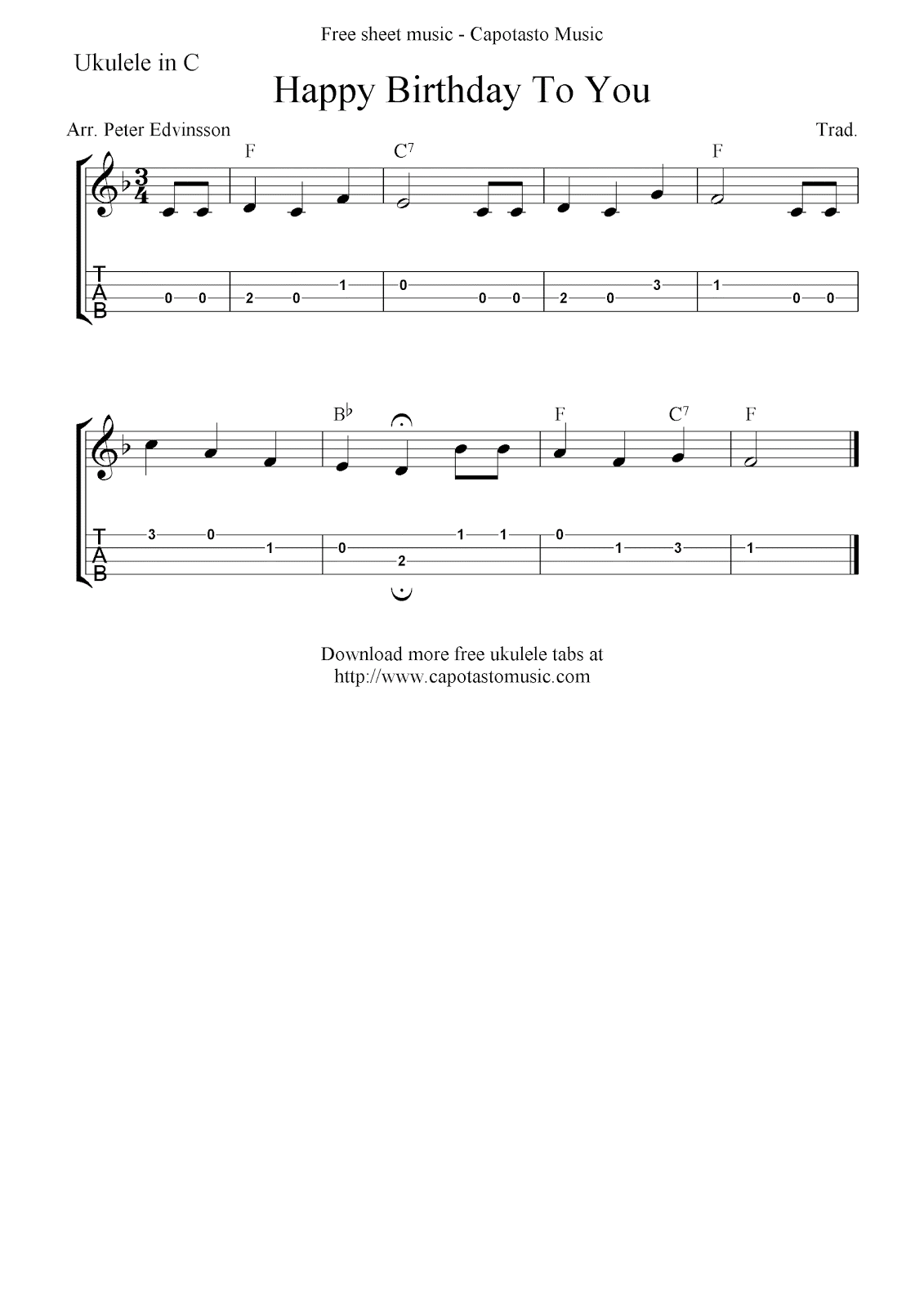 free printable sheet music pdf scores with popular songs happy birthday to you free ukulele tab sheet music