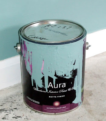 Benjamin Moore Aura Waterborne Interior Paint HC-137 Mill Springs Blue Can