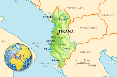 Map of Albania Region Country