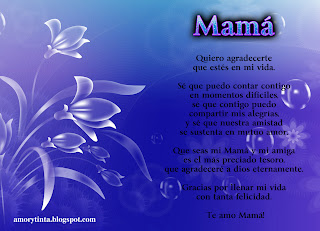 poema dia madre imagen flores azules