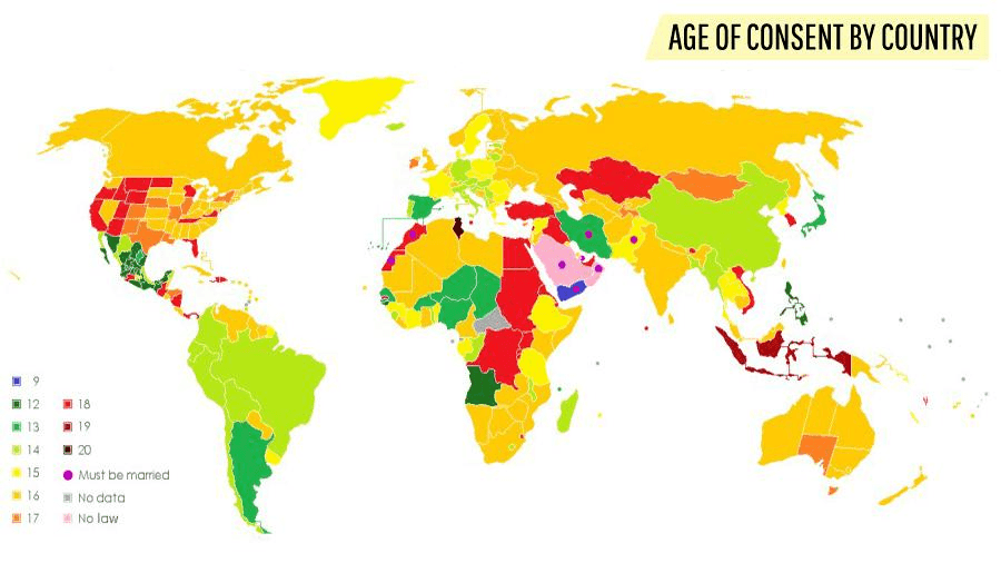 Honors Cultural Geography Course Blog Age of Consent Map