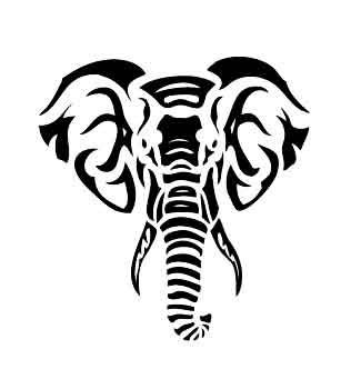 Tribal-Lines-Elephant-Head-Tattoo-Design